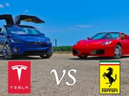 Видео дня: Tesla Model X против Ferrari F430