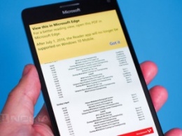 Microsoft прекратит поддержку PDF Reader на Windows 10 Mobile