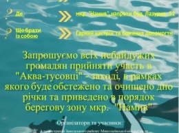 Николаевцев зовут на "Аква-тусовку" на береговой зоне микрорайона "Намыв"