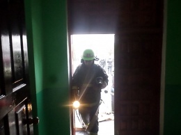 В Снигиревской общеобразовательной школы спасатели провели учения и тушили «пожар»