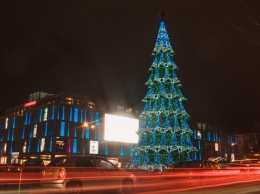 В центре Днепра тестировали подсветку главной елки города