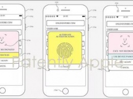 Apple запатентовала смартфон с одновременной поддержкой Face ID и Touch ID