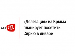 «Делегация» из Крыма планирует посетить Сирию в январе