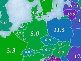 Вот карта Европы по количеству эмигрантов в разных странах