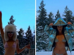 Кендалл Дженнер и Кортни Кардашьян устроили фотосессию в бикини на снегу