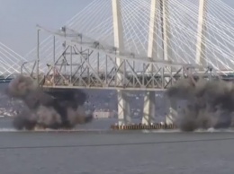 Опубликовано видео взрыва моста через Гудзон