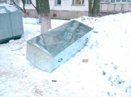На Полтавщине у мусорных баков нашли цинковый гроб (фото)