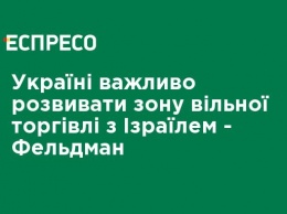 Украине важно развивать зону свободной торговли с Израилем - Фельдман