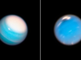 Телескоп Hubble сфотографировал штормы на Уране и Нептуне