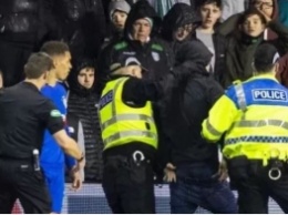 В Шотландии футболист подрался с фанатом прямо на поле