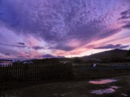 В Запорожье засняли удивительный лиловый закат (ФОТО)