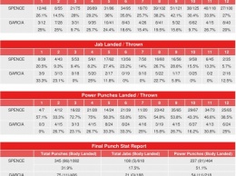 Спенс - Гарсия. Статистика ударов по раундам