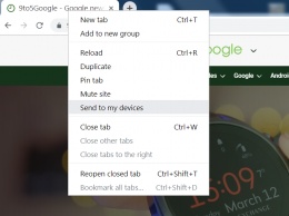 В браузере Chrome появилась возможность отправлять ссылки между устройствами