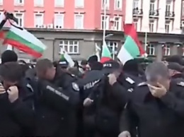 В Болгарии копы облили себя из газового баллончика, пытаясь разогнать митинг (видео)
