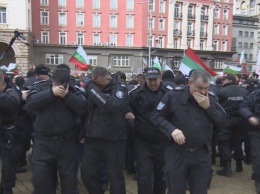 В Болгарии полицейские на митинге атаковали газом самих себя. ВИДЕО