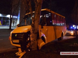 В центре Николаева маршрутка врезалась в дерево: четверо пострадавших