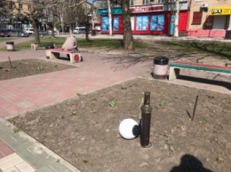В Мелитополе вандалы покуражились на площади