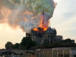 Появилось видео пожара внутри собора Нотр-Дам де Пари