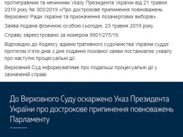 В Верховный суд Украины поступило уже второе заявление против досрочных перевыборов в Раду