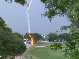 Во время женского турнира по гольфу US Open молния ударила в дерево прямо на поле