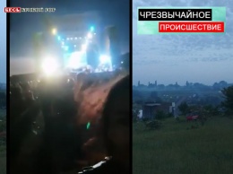 Криворожанка сняла рухнувшую сцену на Казак-Фесте, еще не зная, что под обломками погиб человек (видео)