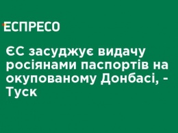 ЕС осуждает выдачу русскими паспортов на оккупированном Донбассе, - Туск