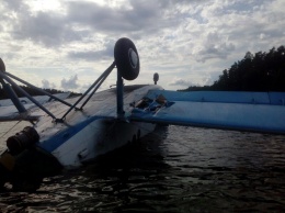 В Киеве Ан-2 упал в озеро рыбхоза