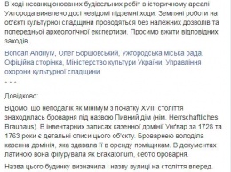 В Ужгороде строители наткнулись на таинственные подземные ходы. Фото