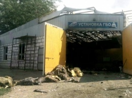 Появилось видео пожара на СТО в Мелитополе