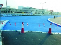 В Катаре перекрасили дорогу в синий цвет для снижения температуры асфальта