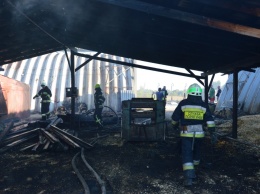 Пожар в Днепре: сотрудники ГСЧС тушили ангары