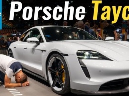 Электрический седан Porsche Taycan на автосалоне во Франкфурте