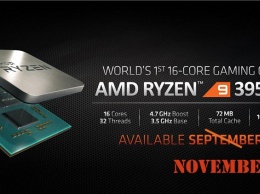 AMD откладывает выпуск Ryzen 9 3950X, но обещает новый Ryzen Threadripper уже в этом году