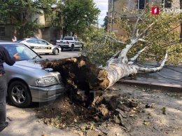 В Тбилиси ураган сорвал крыши с десятков домов