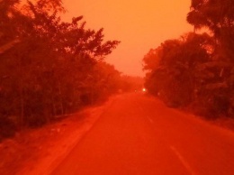Пожары окрасили небо Индонезии в кроваво-красный цвет