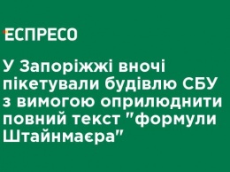 В Запорожье ночью пикетировали здание СБУ с требованием обнародовать полный текст "формулы Штайнмайера"