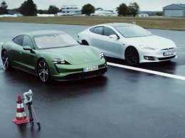 Porsche Taycan заехал на четверть мили с Tesla Model S (ВИДЕО)