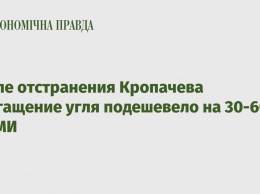После отстранения Кропачева обогащение угля подешевело на 30-60% - СМИ