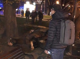В центре Львова лошади снесли скамейку на тротуаре: есть пострадавшие, также пострадало животное