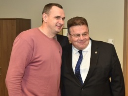 Линкявичюс встретился с Сенцовым на форуме в Вильнюсе