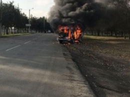 В Одесской области сгорел автомобиль полиции