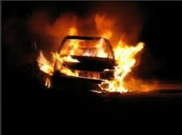 В Мелитополе сгорело авто (видео)