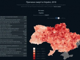 В Украине создали интерактивную визуализацию "Причины смерти в Украине - 2018", - ФОТО