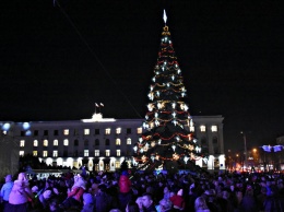 В Симферополе зажгли огни на главной новогодней елке
