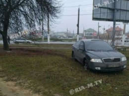 Водитель, вылетевший на газон в Мелитополе, был пьян - полиция (фото)