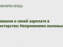 Милованов о своей зарплате в министерстве: Неприемлемо маленькая