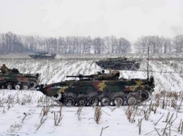 На Донбассе прошли учения десантников на БМП (ФОТО)