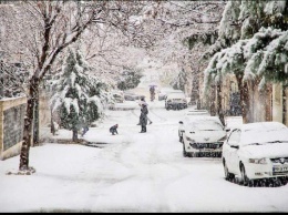 Появились фото занесенного снегом Тегерана, где иранцы лепят снеговиков
