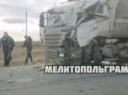 Лоб в лоб - страшная авария грузовиков под Мелитополем (ФОТО)