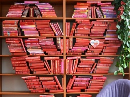 Приходи селфиться: запорожцы создали огромную валентинку из красный книг